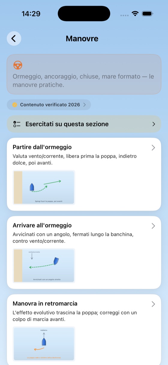 Manovre con schemi passo dopo passo