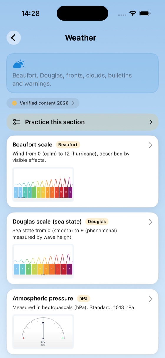 Marine weather: Beaufort and Douglas scales