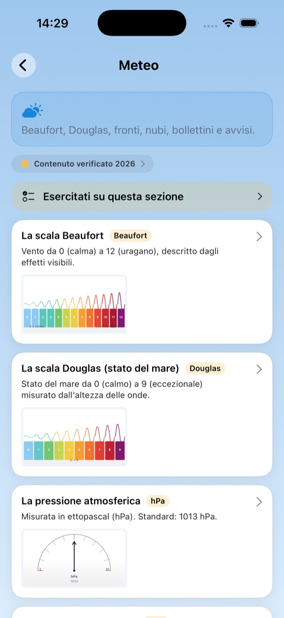 Meteo marina: scale Beaufort e Douglas