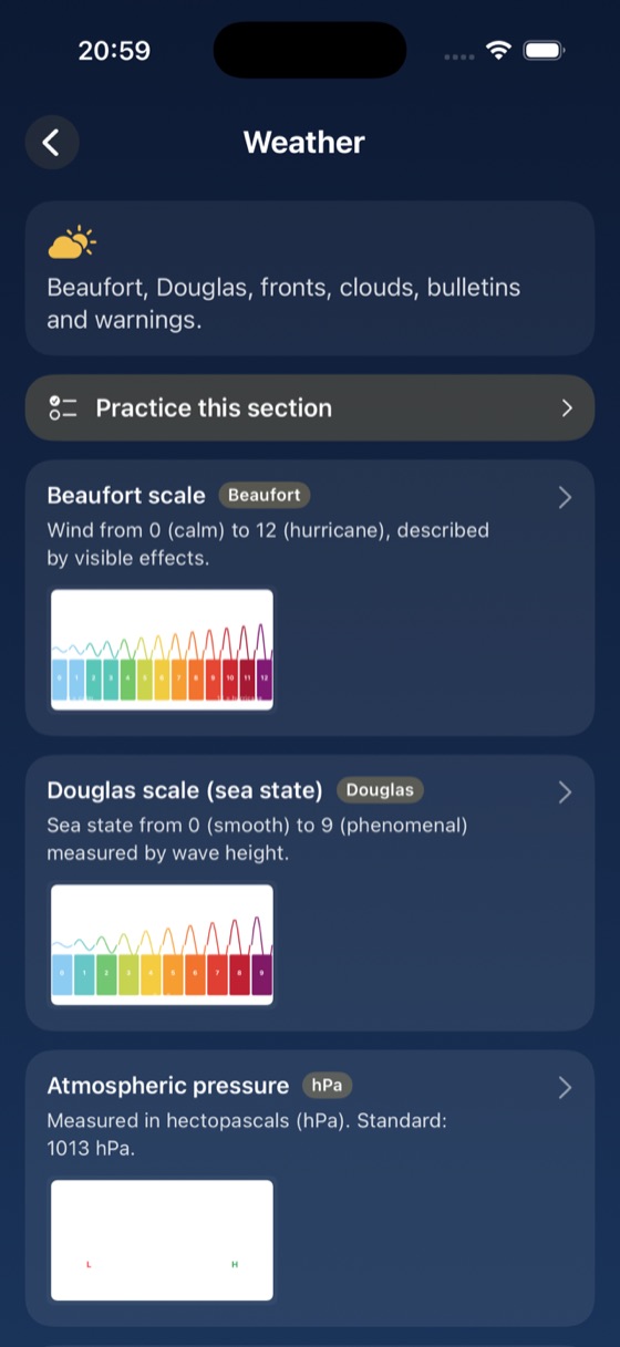 Marine weather: Beaufort and Douglas scales