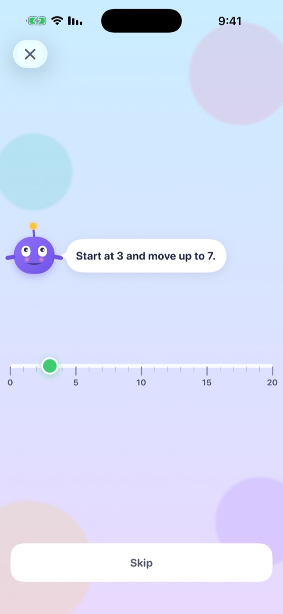 A We Math exercise: place a number on a number line